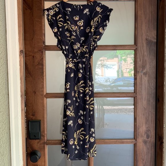 NWT - Loft Women’s Petite Blue Floral Midi Dress (Size XXSP) - Picture 5 of 5